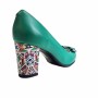 Oferta marimea 36 - Pantofi eleganti dama, verzi, mozaic, din piele naturala box, toc 6 cm - LNA41V